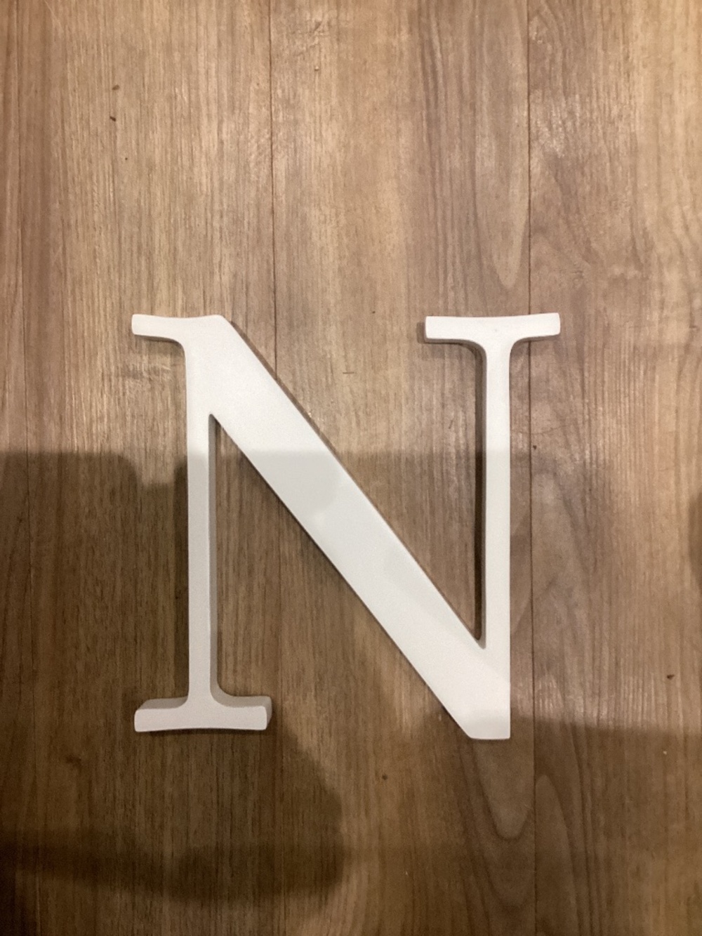 Pottery Barn 8 inch Wood Letter “N” White